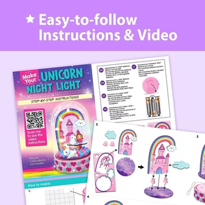 Crea tu propia luz nocturna de unicornio con base LED incorporada, kit de terrario para principiantes en manualidades para niños - Product Image 5