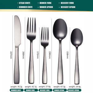 Lot de couverts uniques réutilisables en acier inoxydable poli miroir, style vintage, pour fêtes, avec logo personnalisé, cuillère, fourchette, couteau, marque <span class=keywords><strong>QZQ</strong></span>, Guangdong - Product Image 2