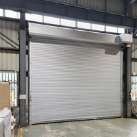 Porte à enroulement en aluminium résistante au vent, design minimaliste, pour usage extérieur en supermarché