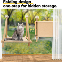 Hamac de fenêtre pour chat, lit mural en bois avec ventouses, hamac toutes saisons, structure d'escalade, jouet, maison/arbre pour chat