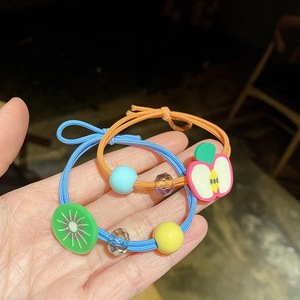 Jolie élastique à cheveux pour fille avec breloque carotte, rose, pour enfants et femmes, fabriqué en Chine - Product Image 2