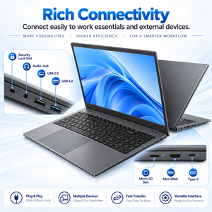 Portátil Intel Core 3 100U de 15.6 Pulgadas, <span class=keywords><strong>16GB</strong></span> <span class=keywords><strong>RAM</strong></span>, 512GB SSD, Win11, Office 2024, WiFi6, Tipo-C, Retroiluminado, para Negocios, SKD CKD - Product Image 6