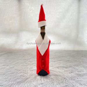 Funda para Botella de Vino Navideña Roja, Gorro Navideño para Botella de Vino, Accesorios Navideños, Bolsa para Botella de Vino - Product Image 3