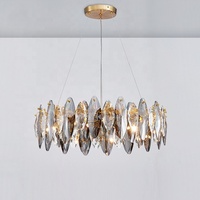 Lustre en cristal de luxe postmoderne, lustre en cristal en forme d'étoile, lampe suspendue pour bar, lampe décorative JY9021
