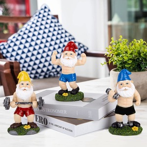Figura Decorativa de Resina de Enano Haciendo Ejercicio, para <span class=keywords><strong>Jardín</strong></span>, Estatua Creativa de Fitness, Manualidades - Product Image 1