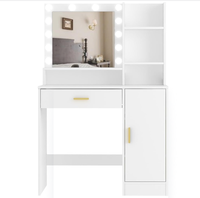 Tiroirs de rangement européens modernes de haute qualité Meubles de chambre à coucher Nordic White Vanity Makeup Dressing Table avec miroir et tabouret