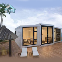 Maison conteneur de luxe extensible de 20 pieds avec 2 chambres et cuisine, installation rapide, design moderne, hôtel, maison mobile, école