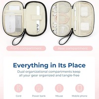 Organisateur de câbles de données à fermeture éclair grande capacité en EVA élégant, multifonctionnel et portable pour le rangement d'électronique numérique de voyage