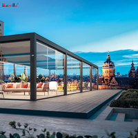 Ban Công Hiện Đại Nhôm Cong Ngoài Trời Sunrooms Glass Pool House Nhà Kính