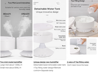 Humidificateur diffuseur d'huiles essentielles avec ce rohs lampe de table diffuseur de lumière humidificateur pour diffuseur d'huiles essentielles humidificateur