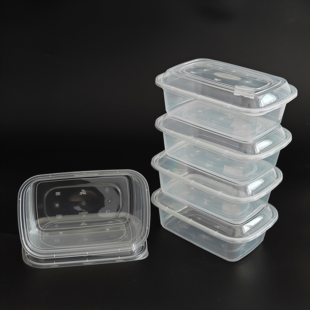 Large 51oz Microwave Disposable Lunch Box Clear Plastic Food Container 54oz Plastic Package for Food Storage