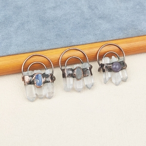 <span class=keywords><strong>Pendentif</strong></span> en pierre naturelle <span class=keywords><strong>Pendentif</strong></span> en cristal blanc rectangulaire en bronze soudé, prisme hexagonal <span class=keywords><strong>Pendentif</strong></span> en pierre <span class=keywords><strong>pépite</strong></span> à pointe de quartz clair - Product Image 6