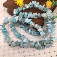 Vente en gros de pierres naturelles Larimar chips bracelet Crystal Larimar bracelet Chips bracelet élastique pour cadeau femme