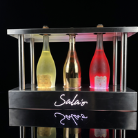 Support de bouteille LED rechargeable pour 3 bouteilles, support de bouteille de vin en métal lumineux pour boîte de nuit, bar, fête, KTV