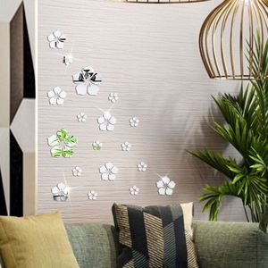 18 Piezas de Adhesivos Decorativos de Pared con Espejo Acrílico, Decoración de Pared con Espejo Autoadhesiva, Decoración de Espejo Removible, Flor 3D - Product Image 5