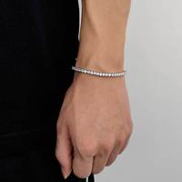 Bracelet tennis homme hip hop empilable, argent S925 personnalisé moissanite ronde 3MM