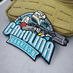 Patchs tactiques brodés Garrison en dentelle de denim écologique tissée pour vestes et blousons avec fermeture auto-agrippante - Product Image 4