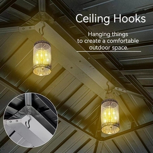 Cổ Điển Sân sau <span class=keywords><strong>Pavilion</strong></span> UV bảo vệ Rot bằng chứng nhôm bền khung hardtop ngoài trời kim loại gazebo lều - Product Image 3