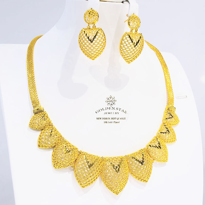 Manufacturers Fashion Jewelry Wholesale New Women's Hot Fashionable African  Design Gold Plated Earring Necklace Jewelry Sets