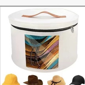 Boîte de rangement ronde en feutre avec couvercle, organisateur de vêtements pliable de grande capacité pour les voyages et la maison - Product Image 5