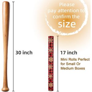 Maypluss Christmas Wrapping Paper Roll 17 Inch X 33 Feet Red Buffalo Plaid Snowflake Gift <b>Wrap</b> Recyclable - Product Image 5