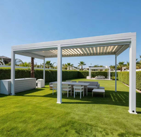 Pergola murale en aluminium Sweet Home, toit rétractable motorisé à lames orientables, auvent de jardin écologique et durable