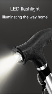 Tongkat terapi fisik stabil, peralatan terapi fisik tidak licin dapat disesuaikan berjalan, kruk aluminium dengan tongkat lipat tempat duduk - Product Image 6