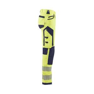 BLAKLADER - 119716423389C146 Pantalón Hi-Vis 4-Way stretch sin bolsillos para uñas Amarillo/Azul marino ROPA DE TRABAJO DE HI-VIS - Product Image 4