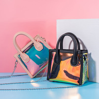 Sac à bandoulière de grande capacité avec fermeture à glissière en métal PU à la mode de couleur magique sac à main portable