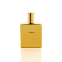 Flacon de parfum en verre chromé haut de gamme 50ml-Finition miroir de luxe pour marques haut de gamme