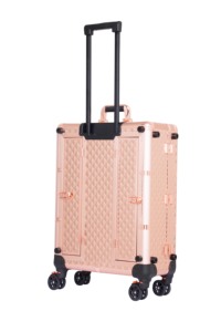 FAMA Certified Factory <strong>Professional</strong> Aluminum Fashion Open Durable <strong>Makeup</strong> Trolley <strong>Case</strong> with Stands KC-269 Rose Gold - Product Image 5