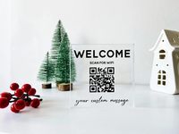 Panneau de signalisation transparent personnalisé acrylique Qr Code Stand Super Table Sign Clear QR Code Card Durable Cast Acrylic Cube Block