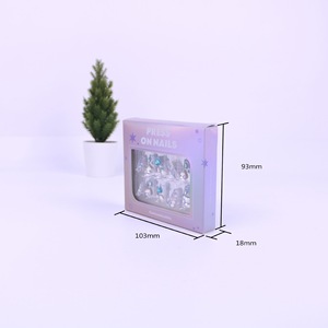 صندوق تغليف للأظافر مخصص شفاف كرتون بنافذة ليزر صندوق ملون قابل للطي صندوق رقعة للأظافر - Product Image 4