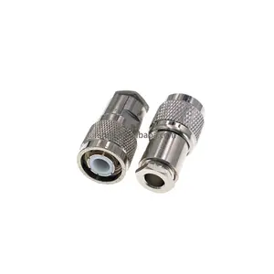 Manufacturer Of Full Brass Nickel-plated Tnc straight male rf connectors clamp straight for lmr195 lmr200 coaxial cable