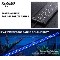 Lumière LED pour aquarium Seaoura SR-620 pour réservoir de 48 à 54 pouces, 58W, 294 LED, PAR élevé 161, spectre complet, minuterie à distance, IP68