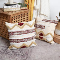 Innermor Bohême touffeté maroc géométrique 18 "x 18" taie d'oreiller avec gland en peluche housse de coussin produit décoratif