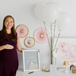 กรอบโทเค็นปาฟูช้างของที่ระลึกการตั้งครรภ์สำหรับเร็วๆนี้จะเป็นคุณแม่คนเล็กๆน้อยๆหนังสือลงชื่อทารกที่อาบน้ำ - Product Image 4