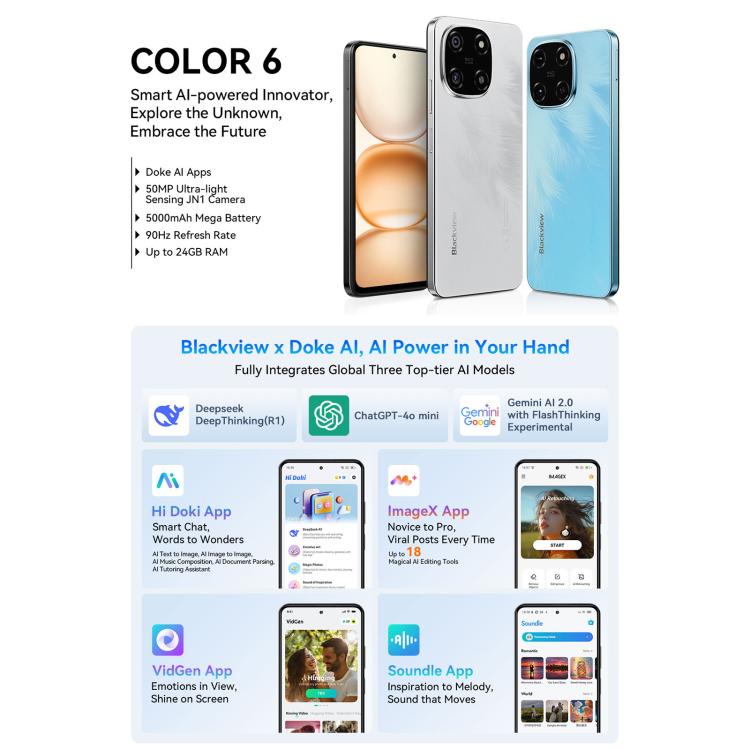 Blackview COLOR 6 Mobile Phone with Android 15| Alibaba.com