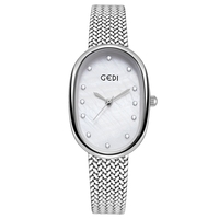 Montre pour femme classique en acier inoxydable à quartz avec diamants Gedi 51145