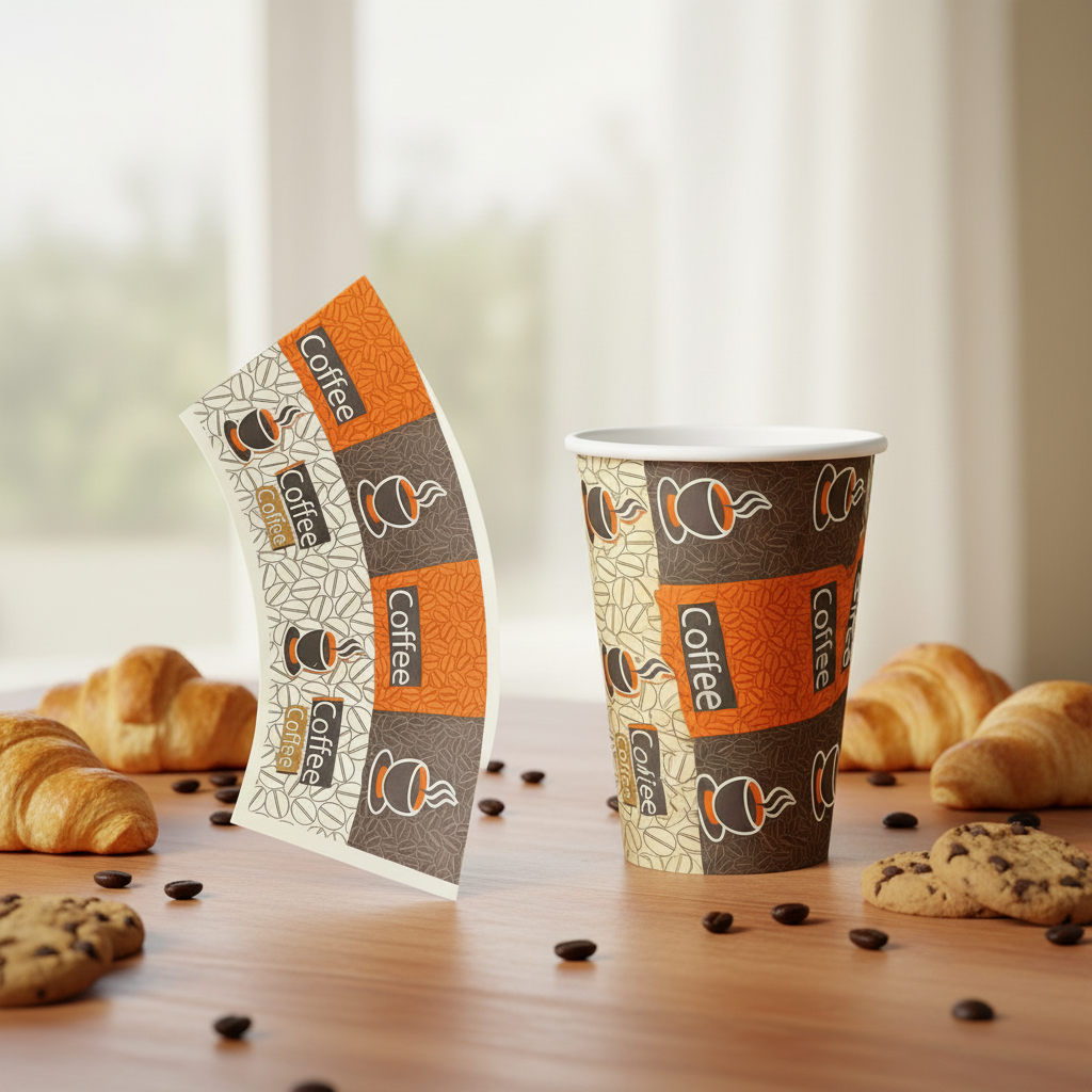 Paper Cups Customizable Packaging and Printing Disposable Paper Cups with Unique Visual Design with Eco Friendly