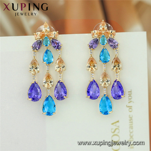 Bông Tai Nữ Nhiều Đá Zircon Mạ Vàng 18K YSearring-318 Bán Chạy Hoa Tai Nhiều Màu Sắc Thanh Lịch Xuping - Product Image 4