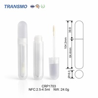 Nouveau design, tube en plastique de 2 ml et 3 ml pour emballage de liquides, capsules, pilules, tube de gloss à lèvres unique en forme de pilule, tube d'huile à lèvres, tube de rouge à lèvres, étiquette privée