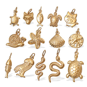 Golden Spirit Creatures | 18K PVD Gold Plated Stainless Steel Whimsical Animal <b>Charms</b> & Sea Life Pendants for DIY Jewelry Making - Product Image 5