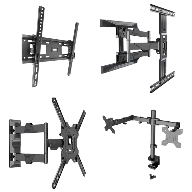 Full Motion Tilt Steel TV Mount 32-75" with Strong Adhesive Retractable Motorized Arm for Wall Mount CE Certified