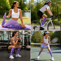 Chaussettes de compression montantes personnalisées à imprimé marguerite pour femme, chaussettes à pression dégradée pour la course, le cyclisme, le yoga, avec logo personnalisé OEM