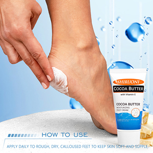 Vente en gros de beurre de cacao de marque privée, crème pour les mains et les pieds avec de la vitamine E, crème hydratante blanchissante et réparatrice pour les pieds - Product Image 5