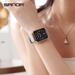 Reloj de Cuarzo para Mujer Sanda 1134, Diseño Vintage Informal con Correa a Cuadros, Reloj de Pulsera para Dama con Visualización de Fecha y Correa de Silicona - Product Image 2