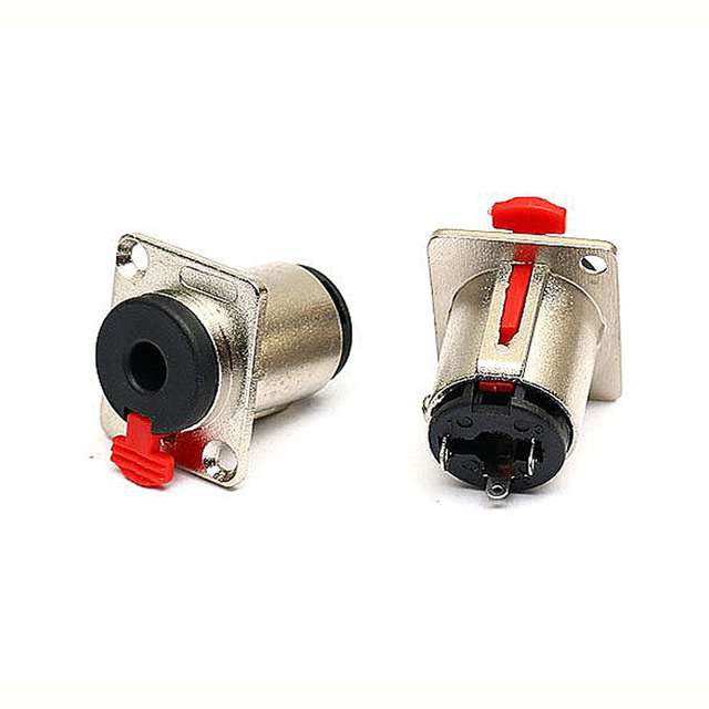 1pcs Nickel 6.35mm Jack 1/4 Inch Stereo TRS Female Jack Socket 2-hole Panel Mount Audio Microphone MIC Cable Terminal Chassis