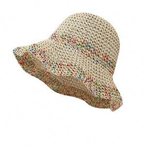 Chapeau de paille souple à large bord pour les vacances 2024, casquette de soleil d'été pour la plage, chapeau bob pliable en papier souple, chapeaux d'été pour femmes - Product Image 5