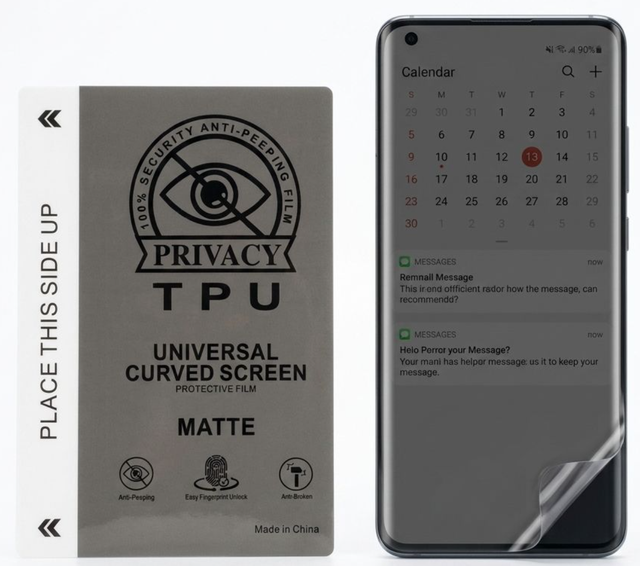 Matte Anti Spy Privacy TPU Hydrogel Film Universal Curved Screen Protector Support Fingerprint Unlock for Phone Cutting Machine